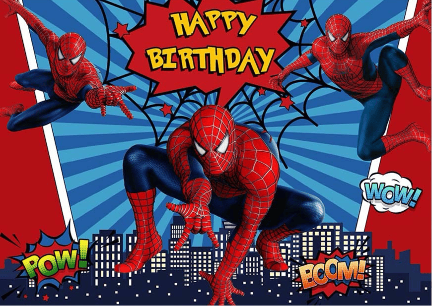 Spiderman backdrop.
