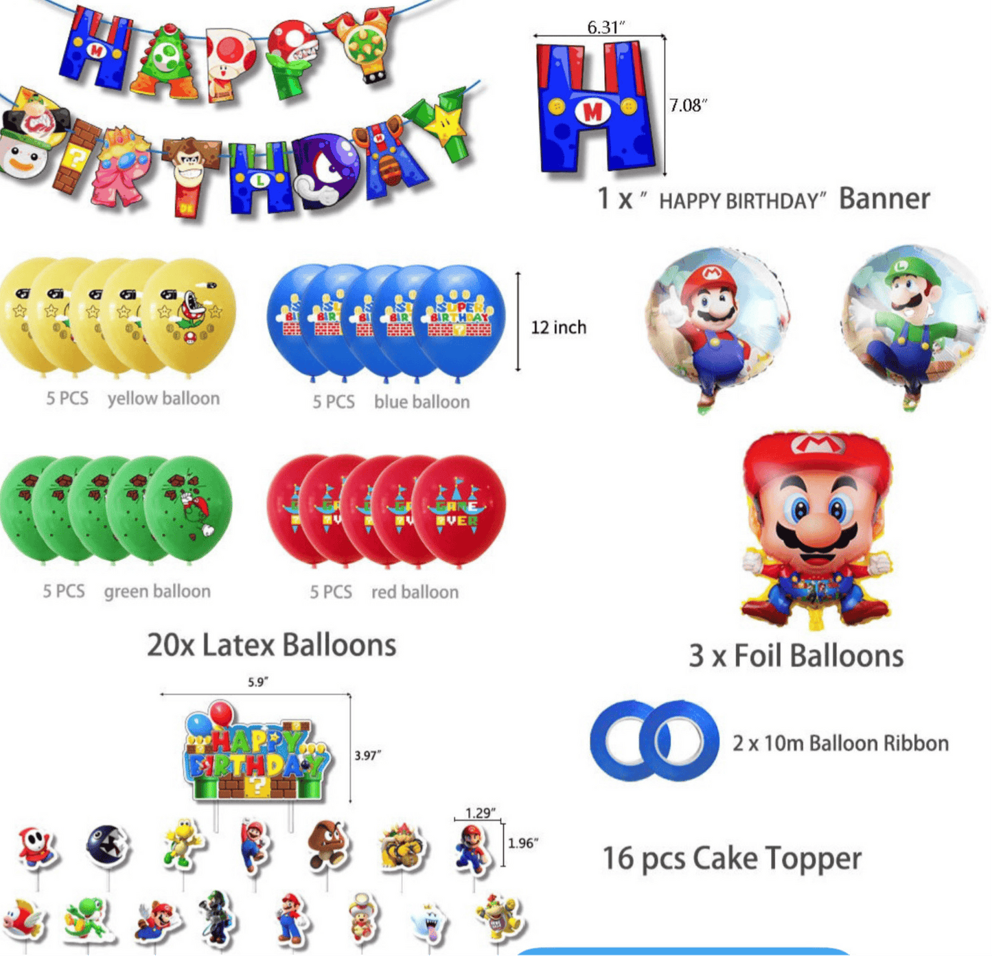 Super Mario party decorations set-table decor.