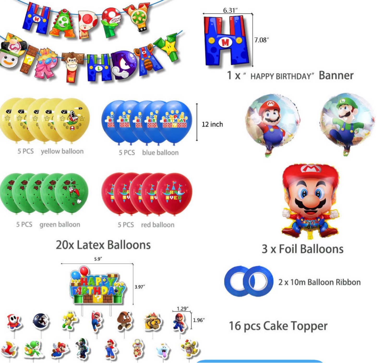 Set decorazioni festa Super Mario - decorazione tavolo