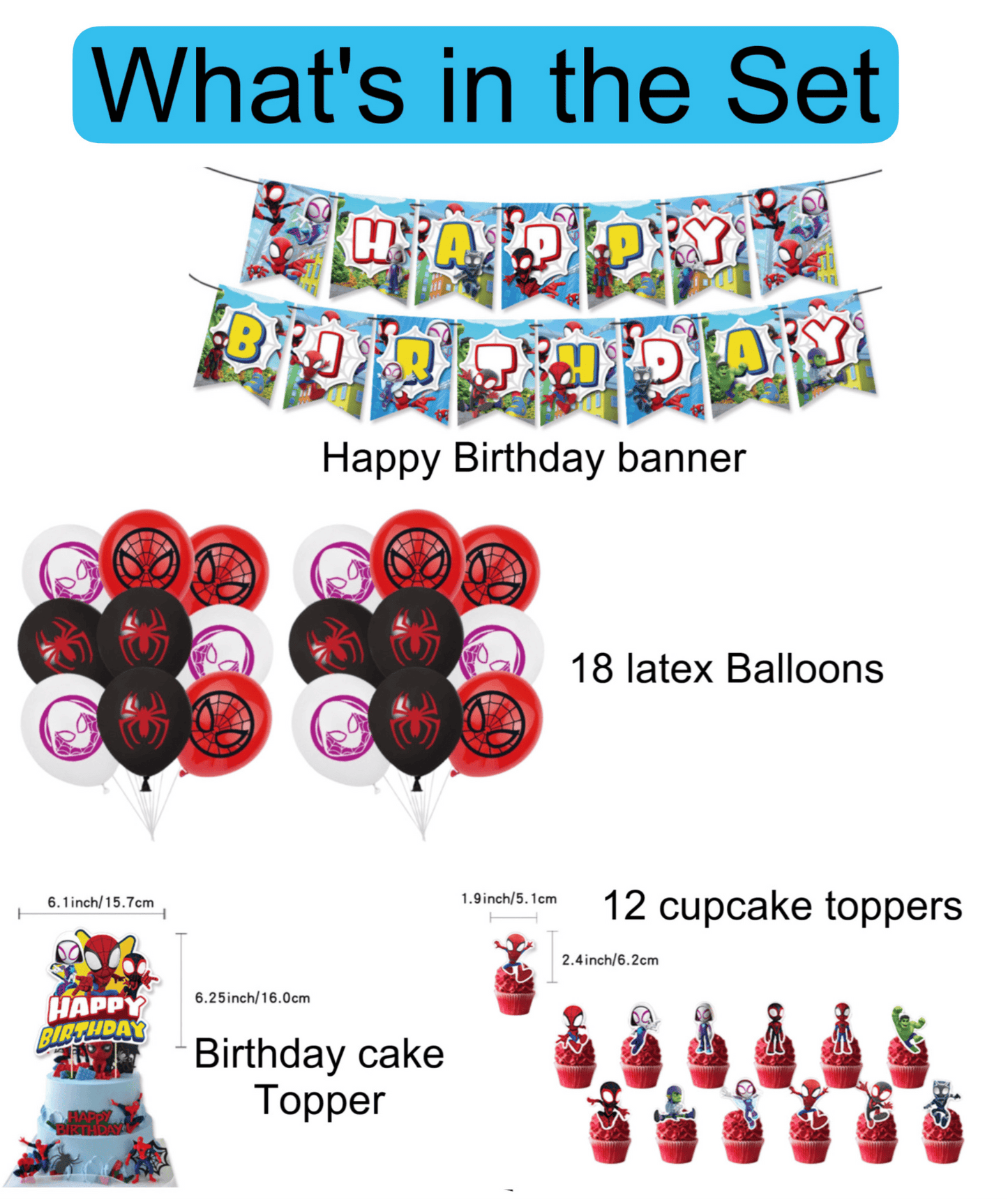 Spidey Birthday Party Decorations – Complete Decoration Set.