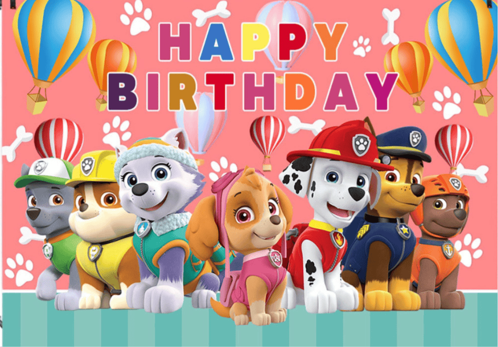 Paw patrol pink backdrop.
