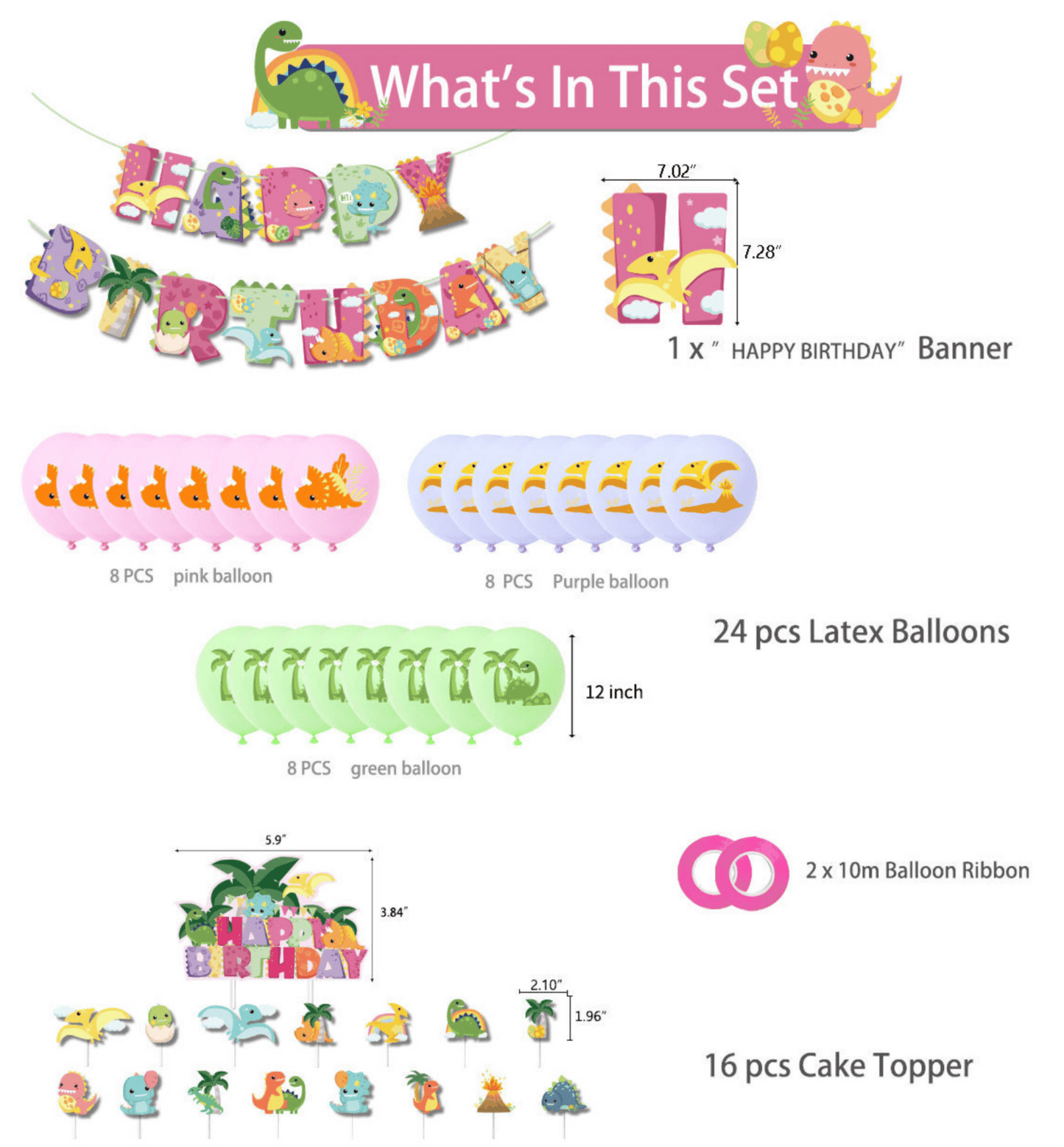Baby Dinosaurs Birthday Party Decorations – Complete Decoration Set.