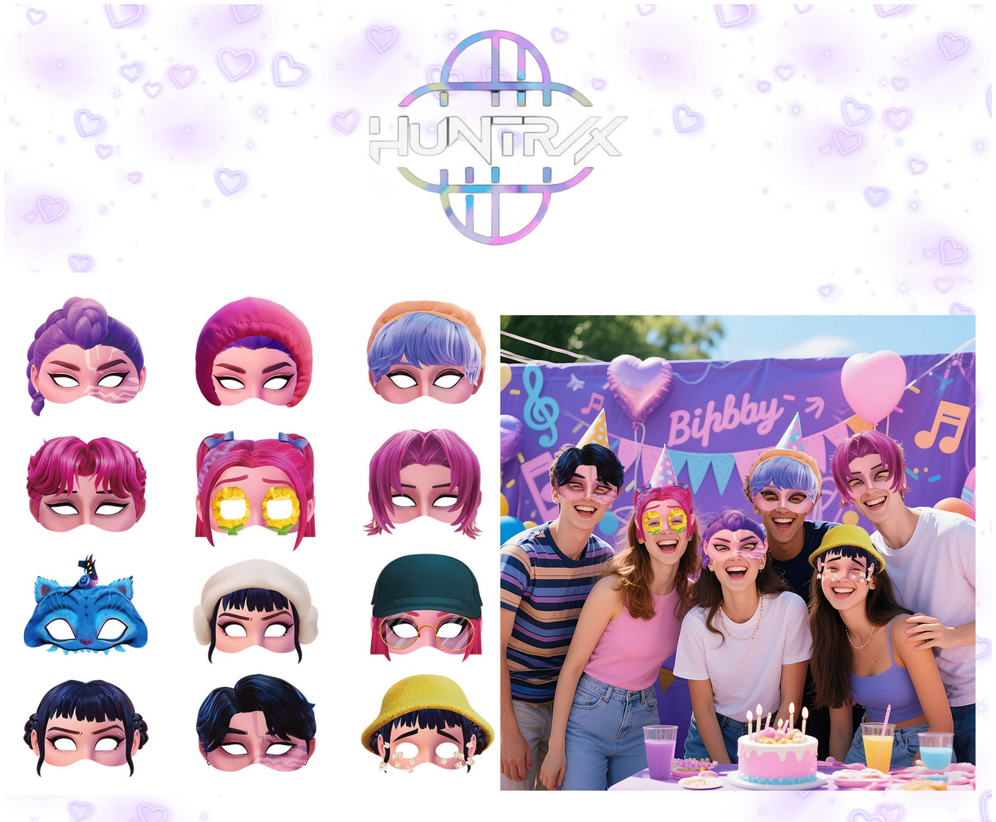 Huntrix 01 Birthday party decorations set