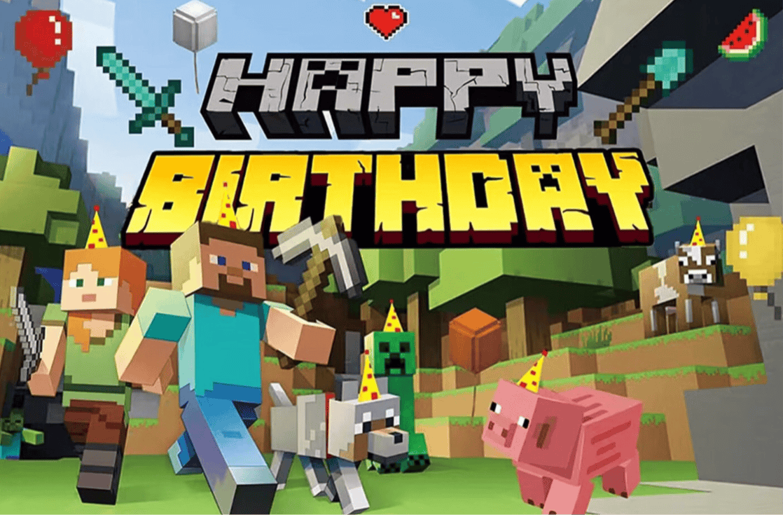 Minecraft Deluxe Party Set – Complete Table Decor Kit.