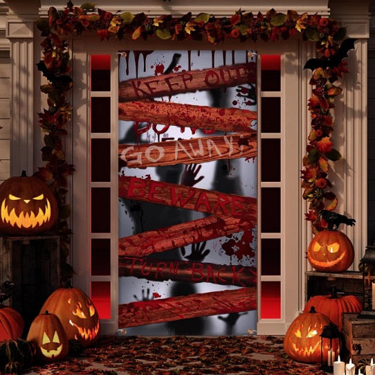 Halloween door backdrop.