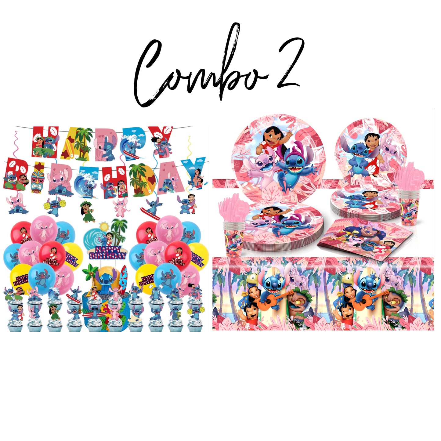 Stitch Tropical party decorations set-table decor.