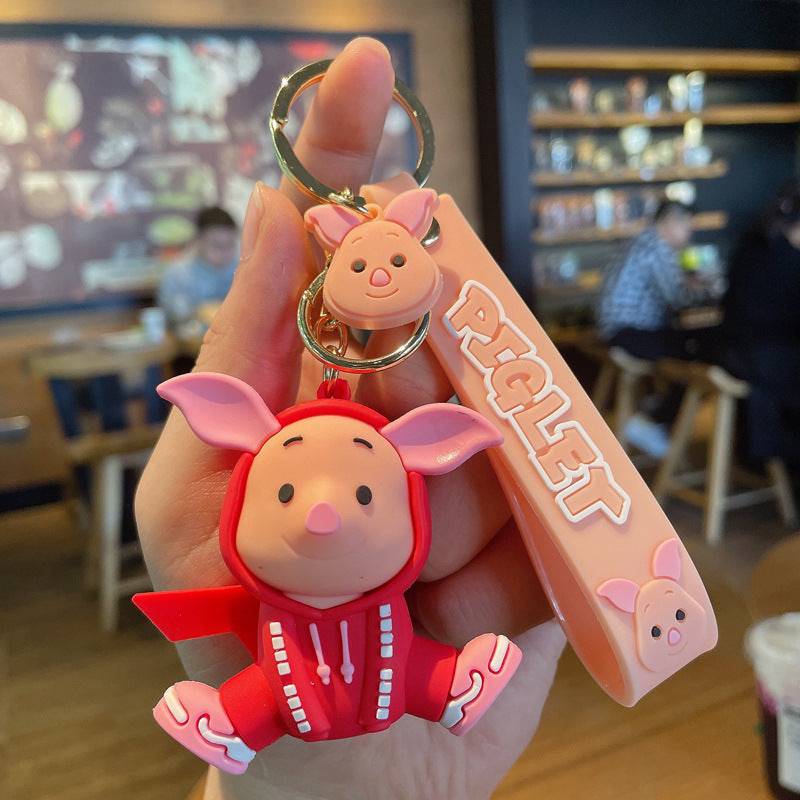Piglet in hoodie Keychain.