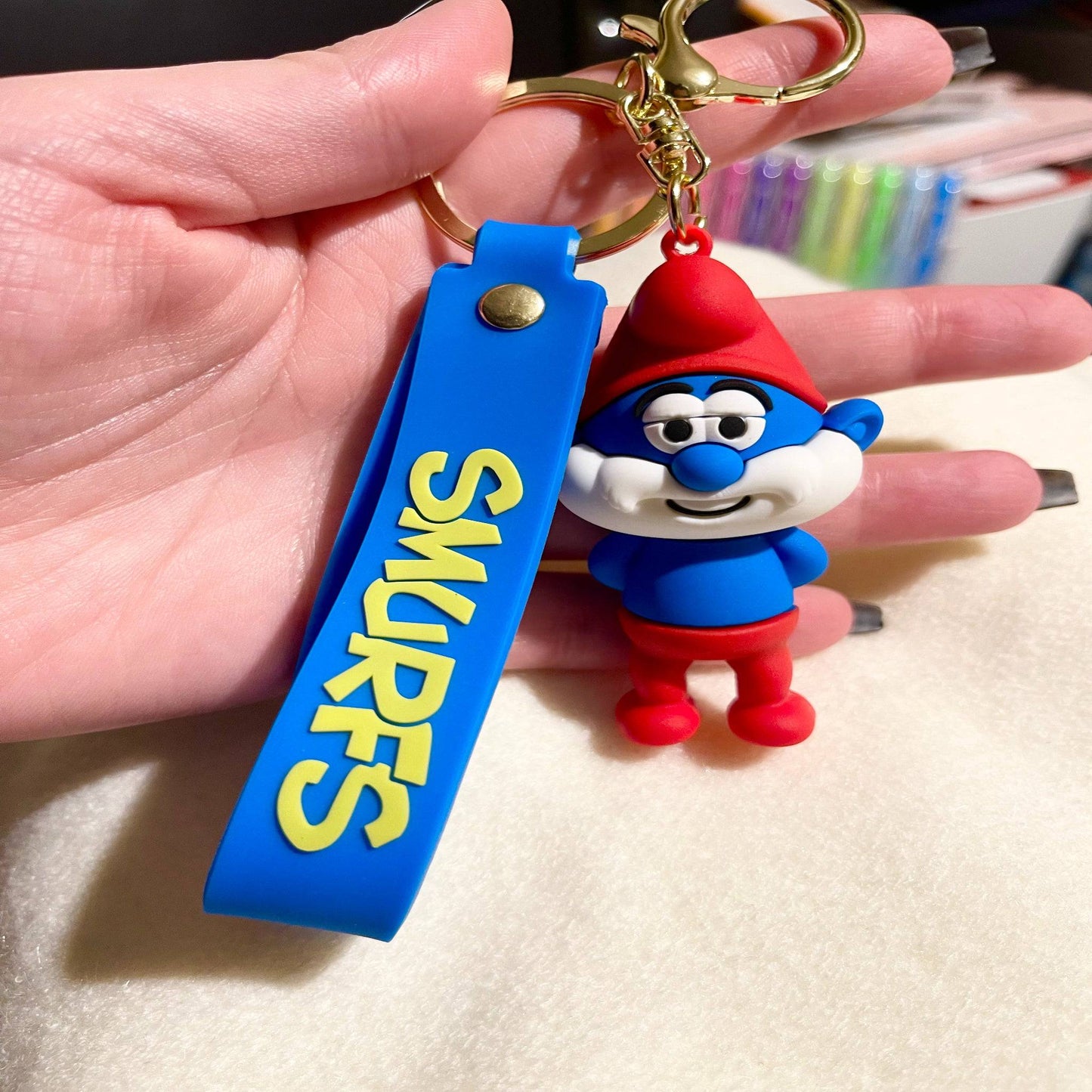 Old Smurf Keychain.