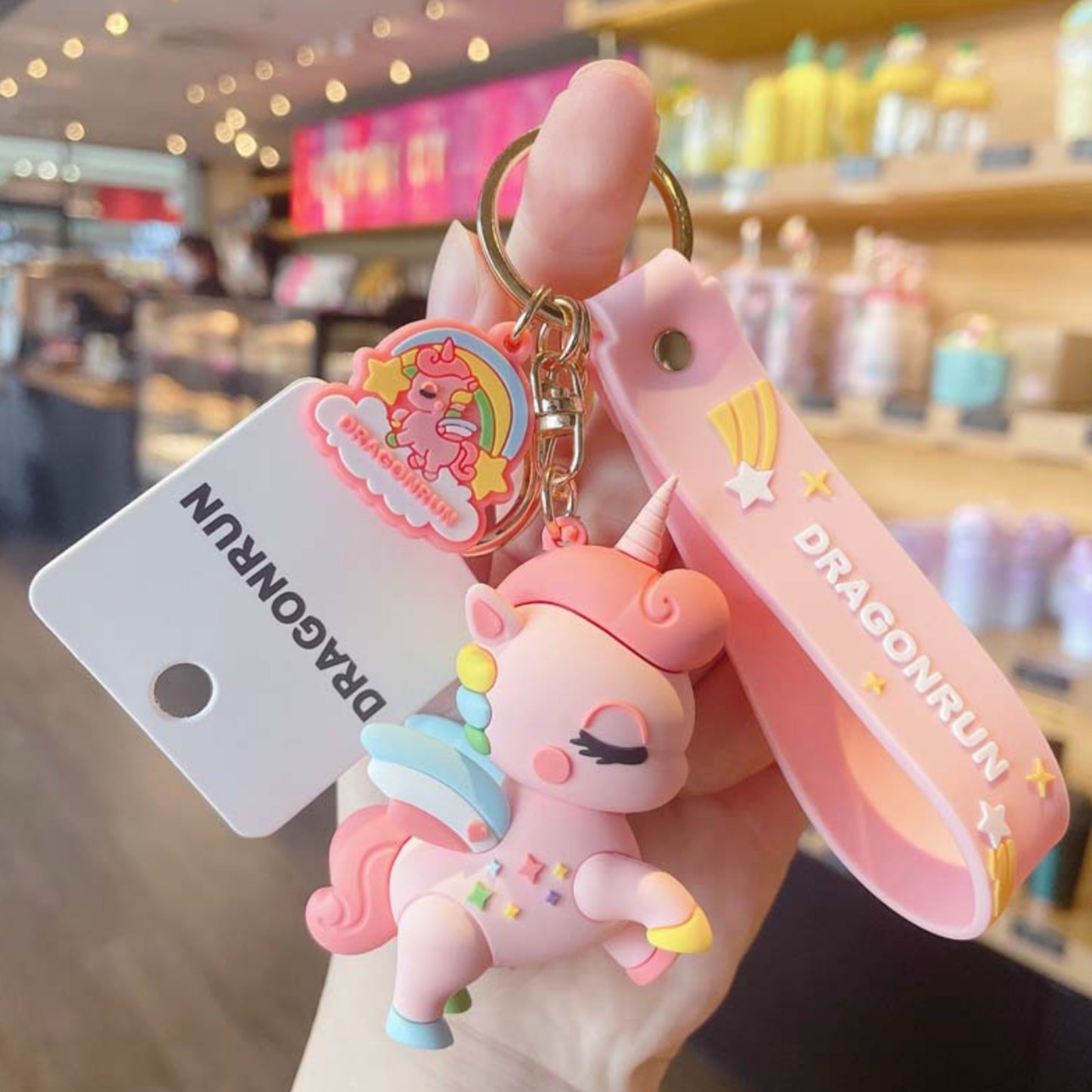 Pink Unicorn Keychain