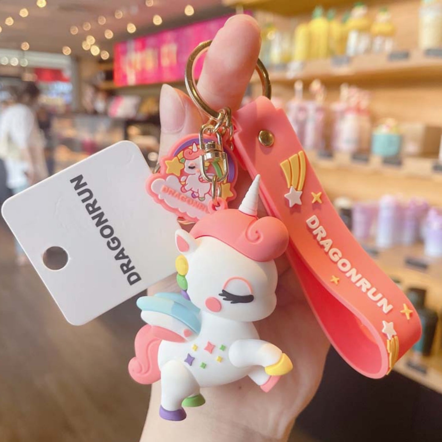 White Unicorn Keychain