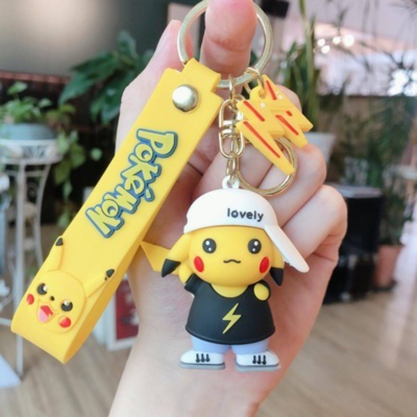 Pikachu Black Skater outfit Keychain.