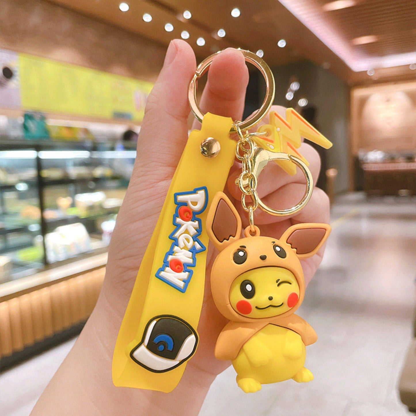 Winking Pikachu Keychain.