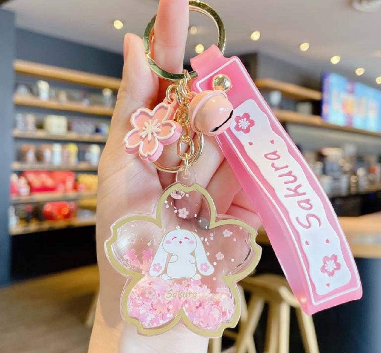 Sakura Pink Bunny Keychain.