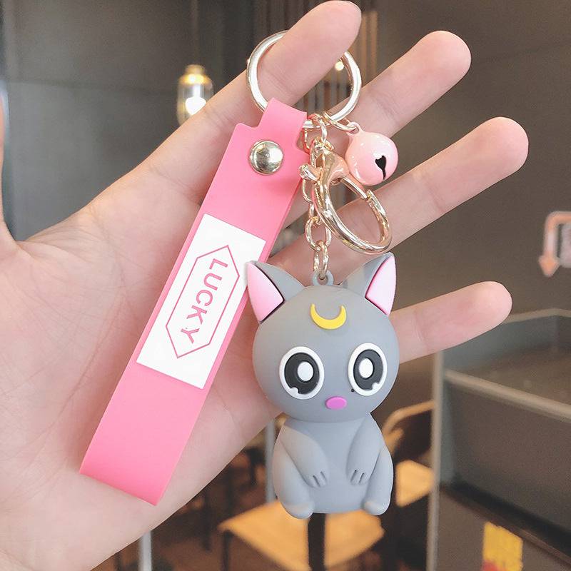 Sailor Moon Grey Cat Keychain.