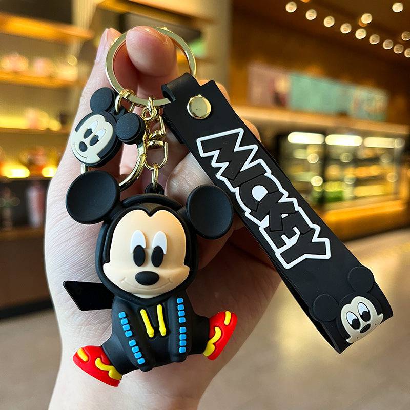 Mickey Mouse in Black Hoodie Keychain.