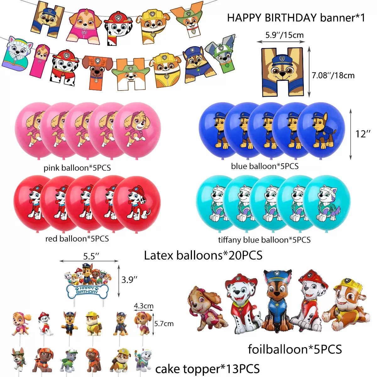 Paw Patrol All Pups Birthday party set