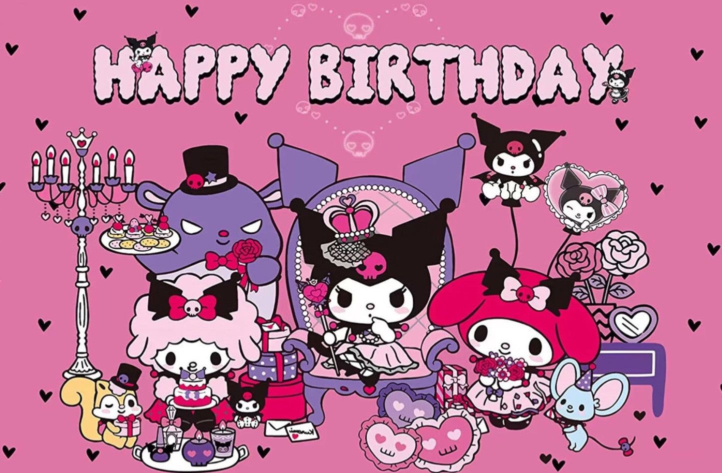 Set di decorazioni per festa di compleanno di Kuromi