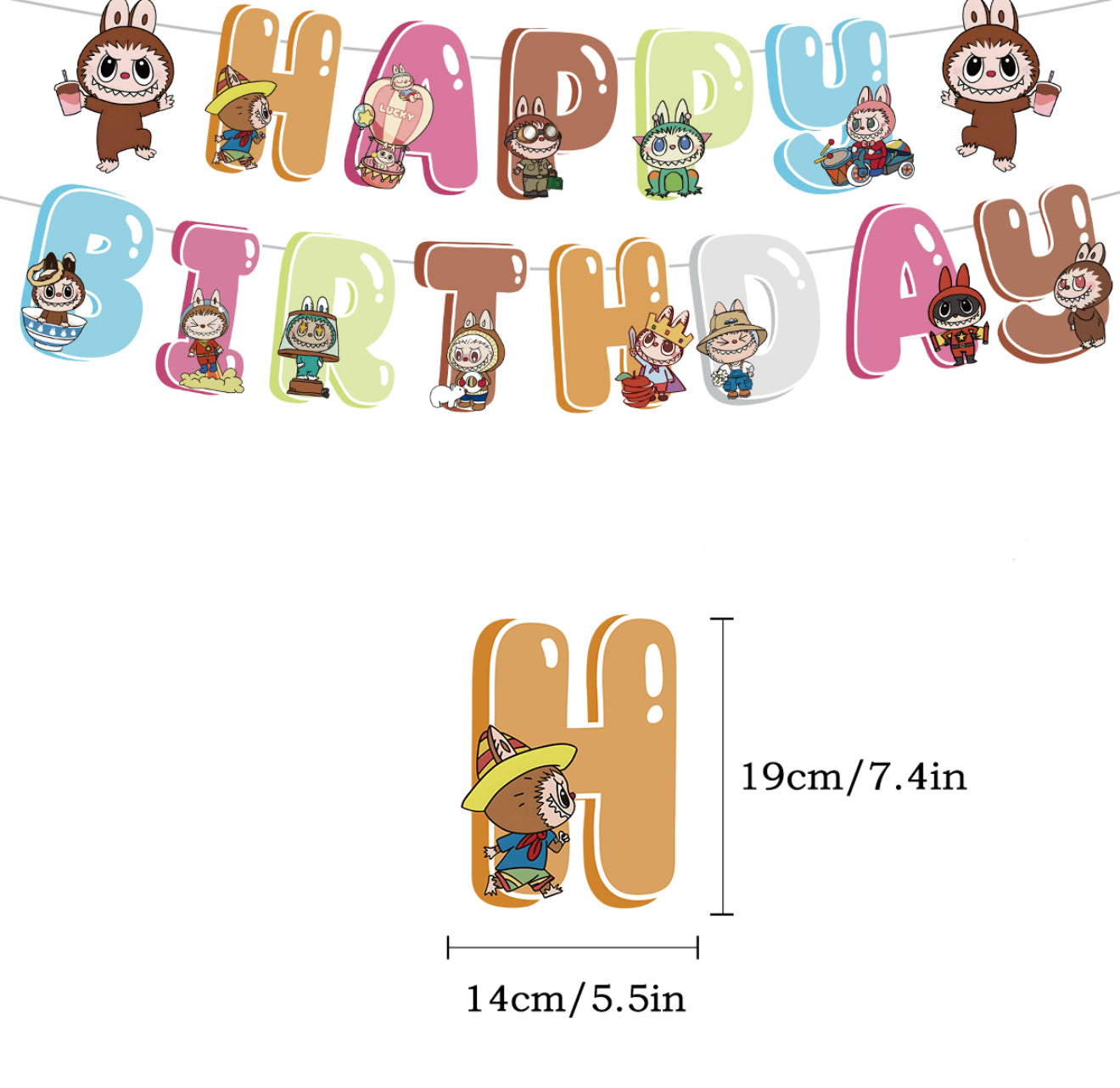 Labubu 01 birthday party decorations set