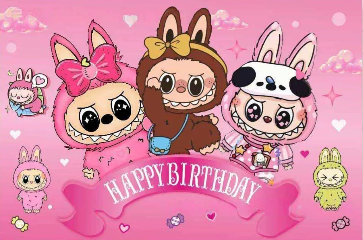 Labubu 01 pink backdrop