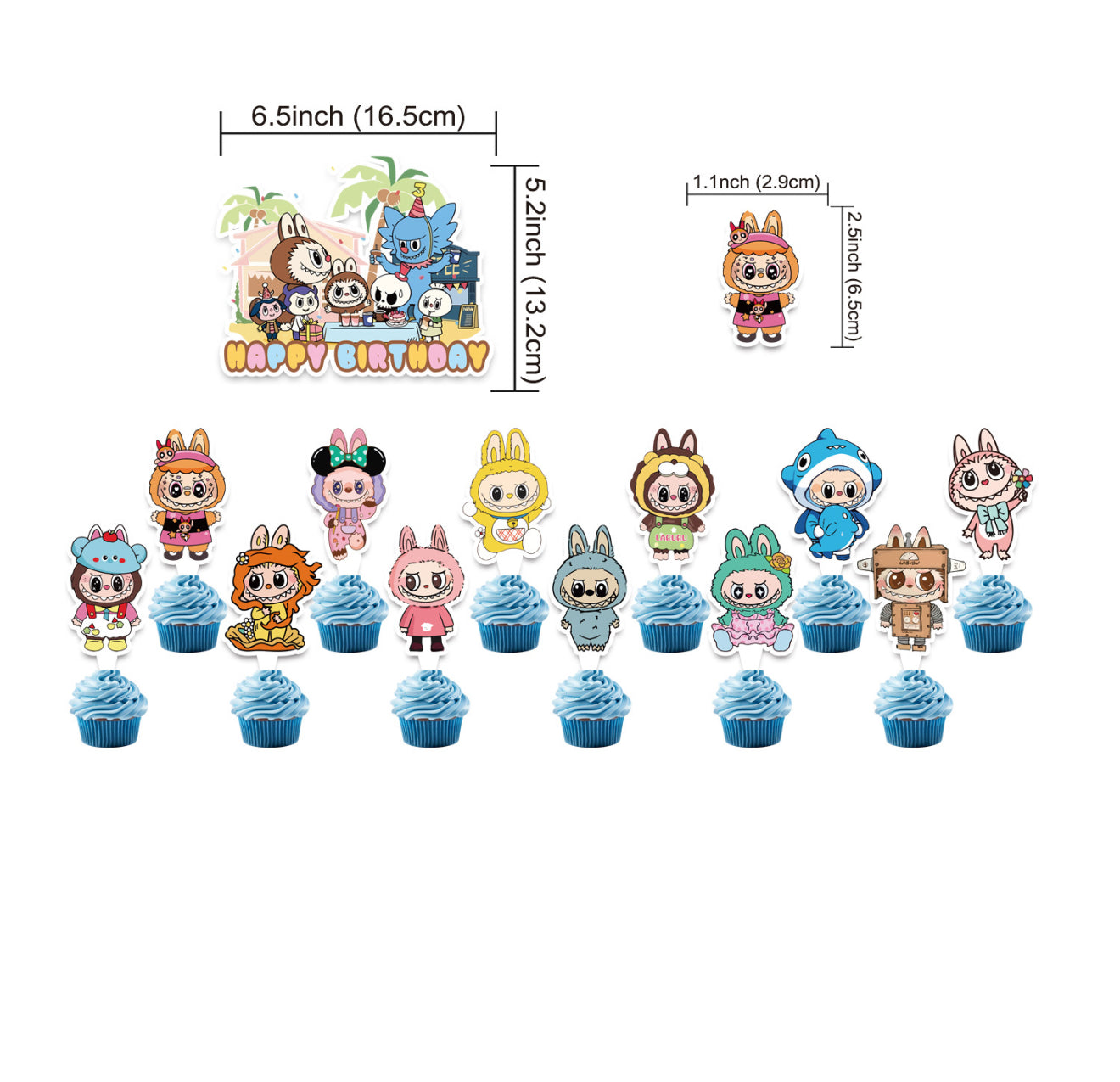 Labubu 02 birthday party decorations set