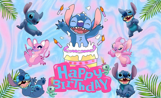 Stitch blue party backdrop