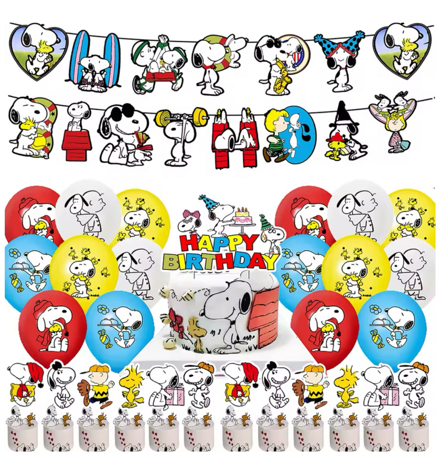 Декор для дня рождения Snoopy – Полный набор декора