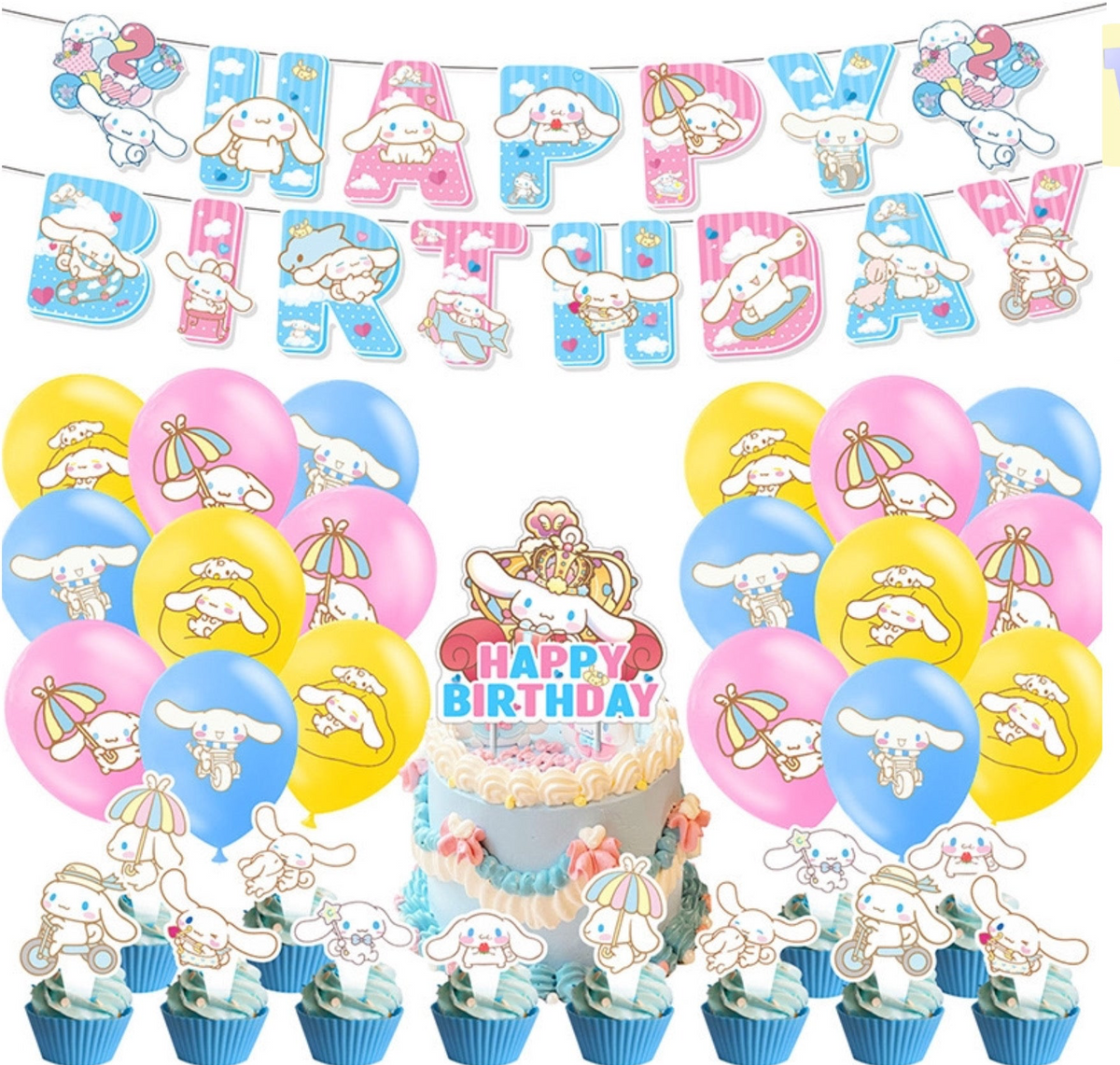 Décorations de fête d'anniversaire Cinnamoroll