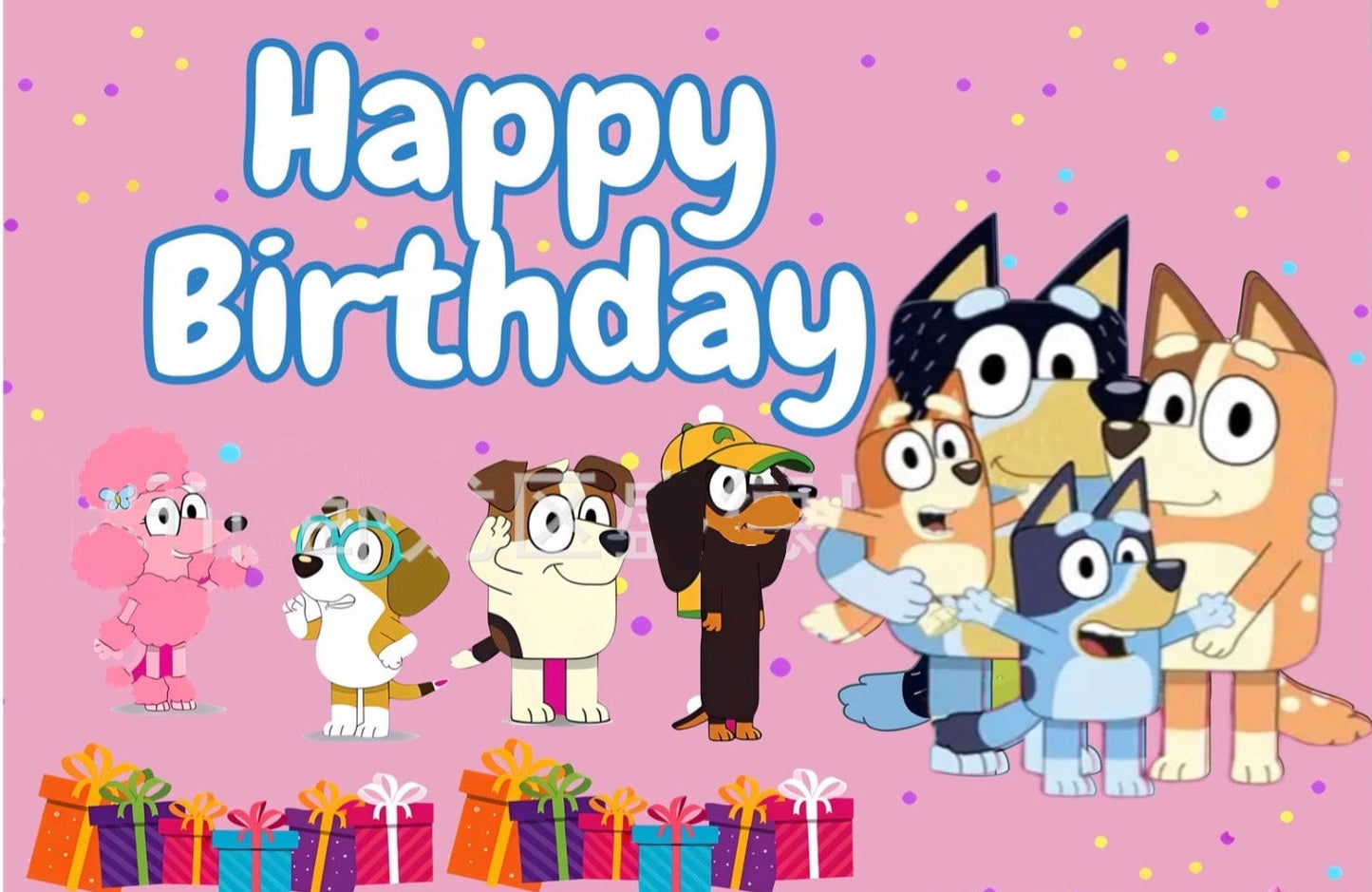 Juego de decoraciones para fiesta azul y rosa - decoración de mesa