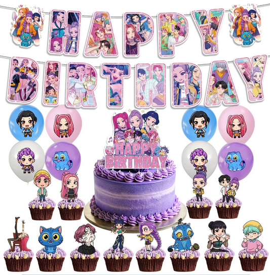 Huntrix 02 Birthday party decorations set
