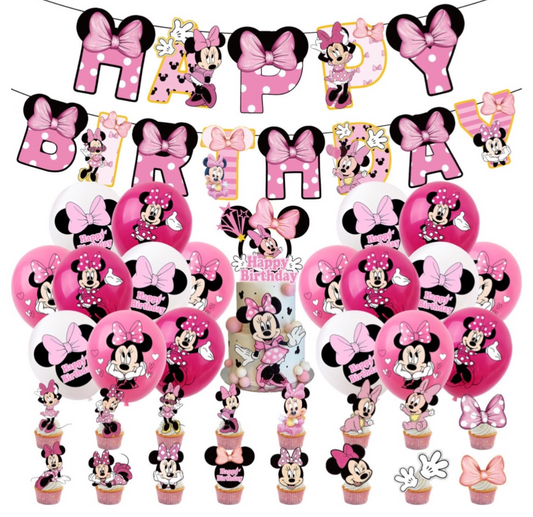 Minnie mouse all pink Birthday Party Decorations