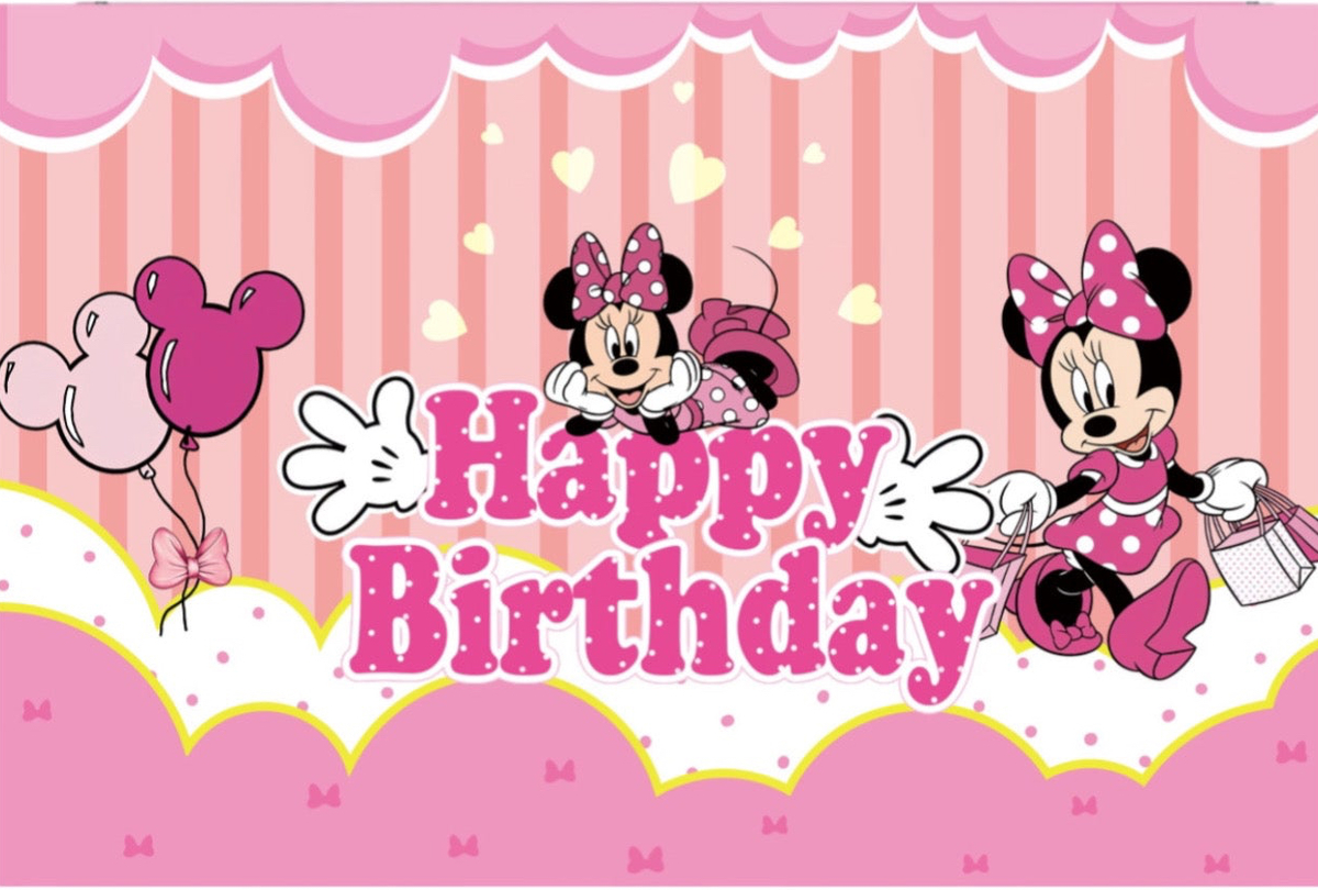 Decorazioni per festa di compleanno di Minnie Mouse tutto rosa