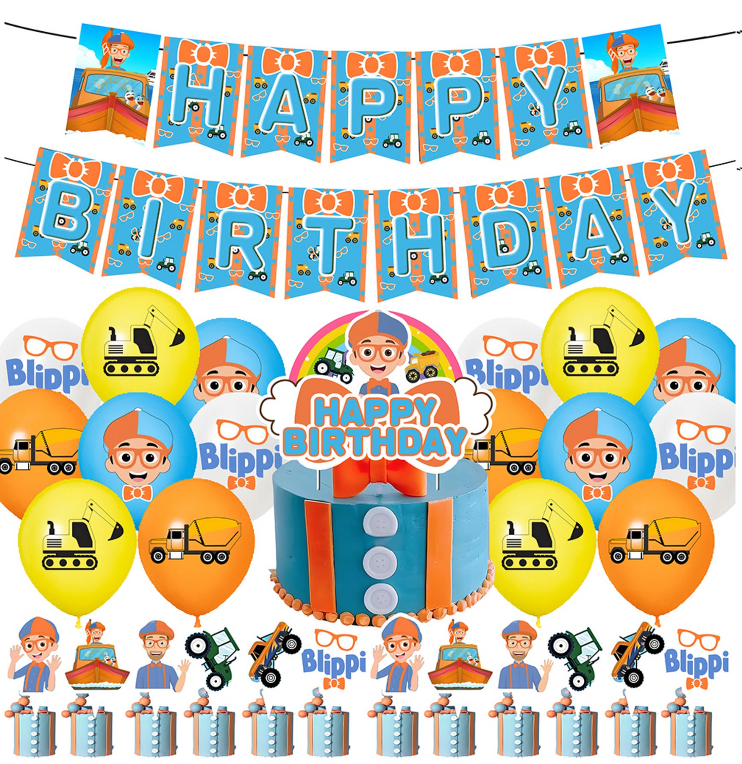 Blippi Partydekorationen – Komplettes Dekorationsset