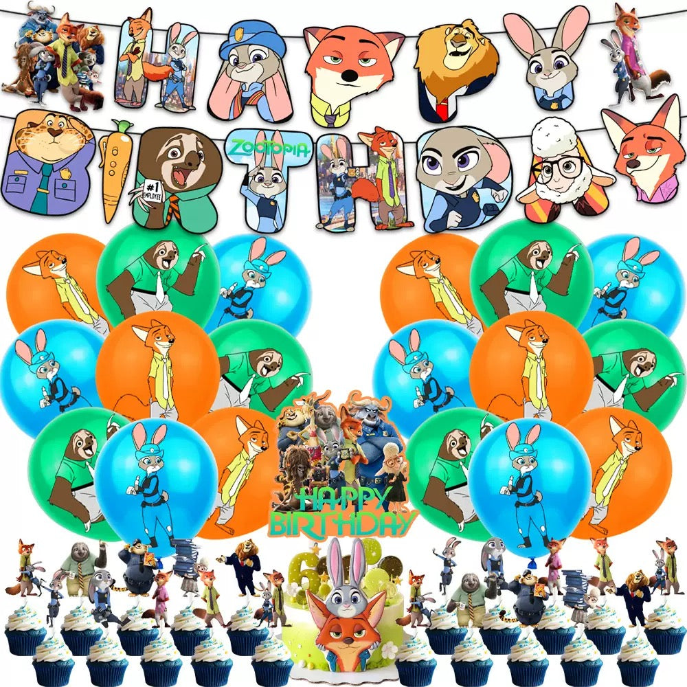 Zootopia Birthday Party Decorations – Complete Decoration Set