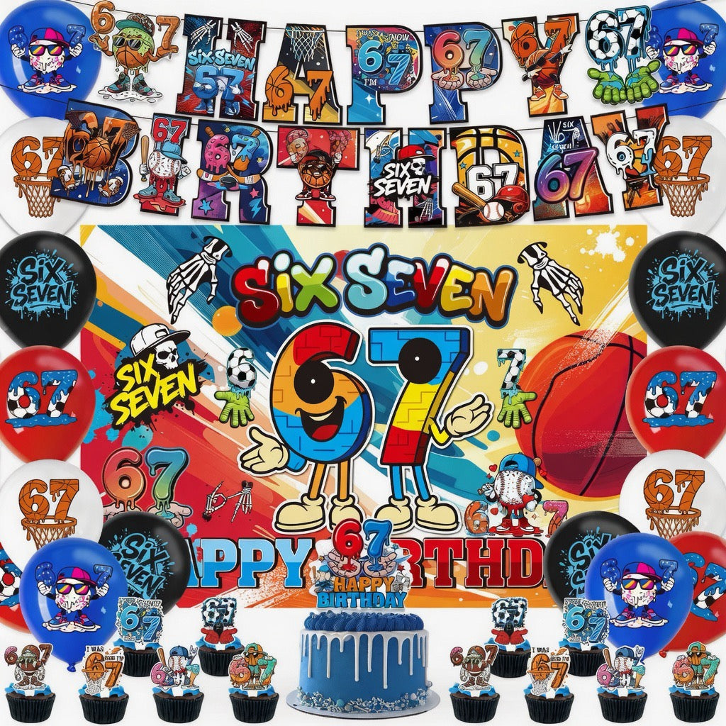 67 ice cream (Style B) Birthday Party Decorations – Complete Decoration Set