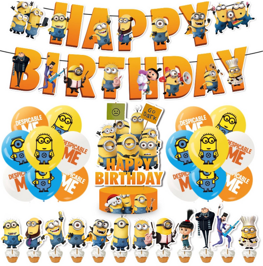 Minions 01 birthday party decorations set