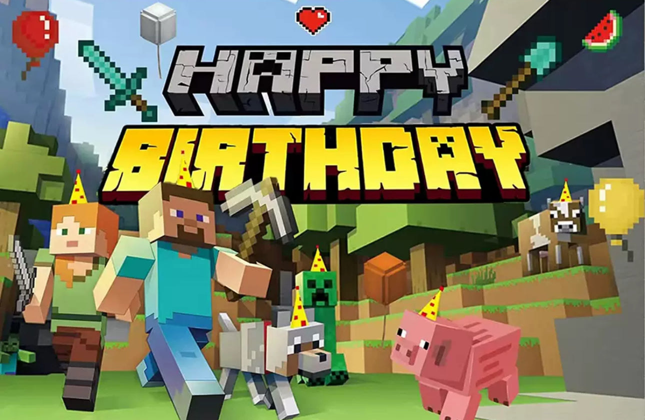 Minecraft backdrop – Shopping Island