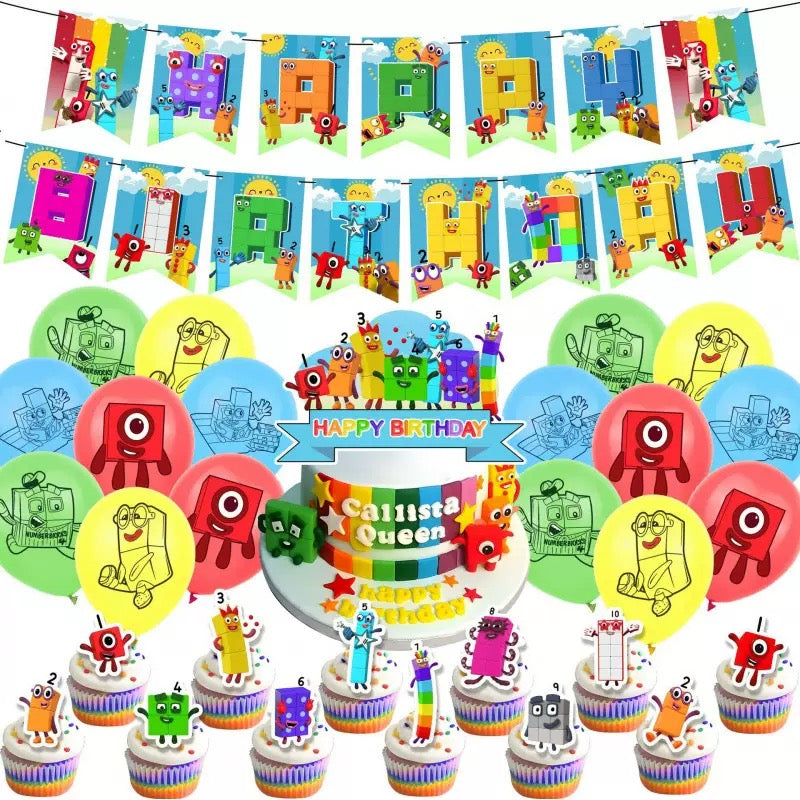 Numberblocks Birthday Party Decorations – Complete Decoration Set