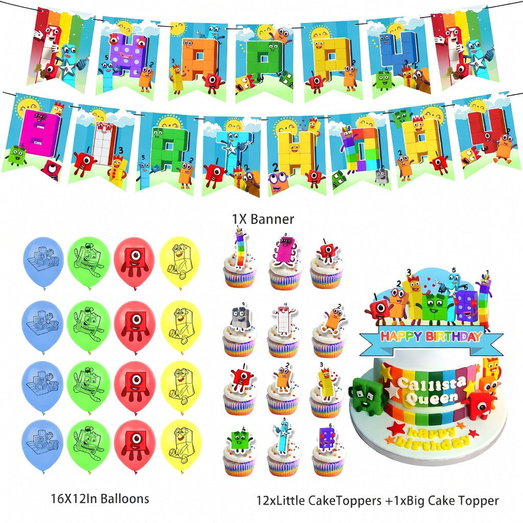 Numberblocks Birthday Party Decorations – Complete Decoration Set