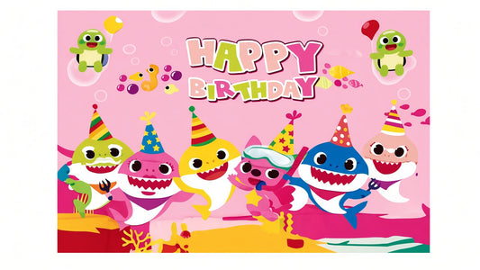 Baby Shark backdrop + tablecloth