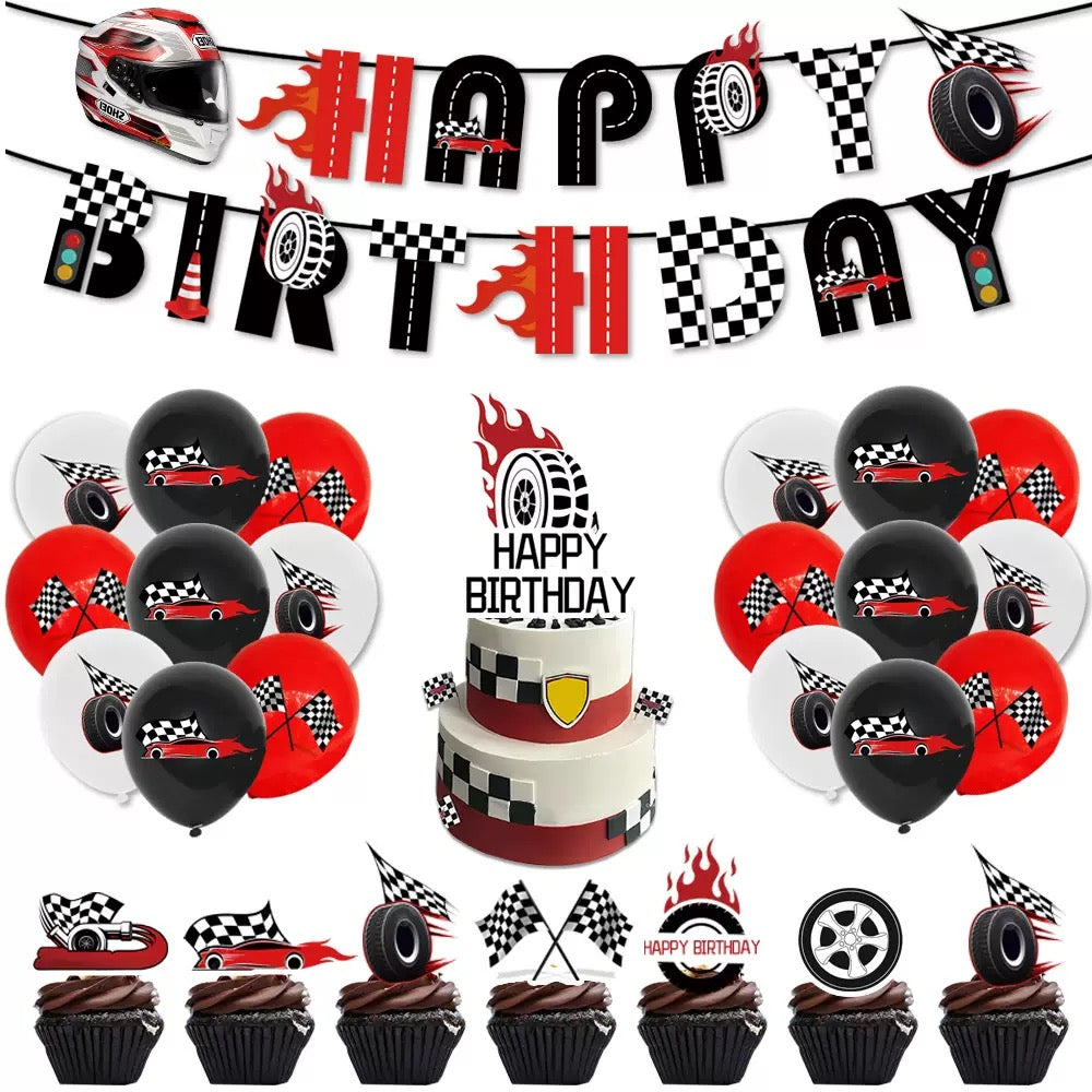 Formula 1 racing Party Decorations – Complete Decoration Set.