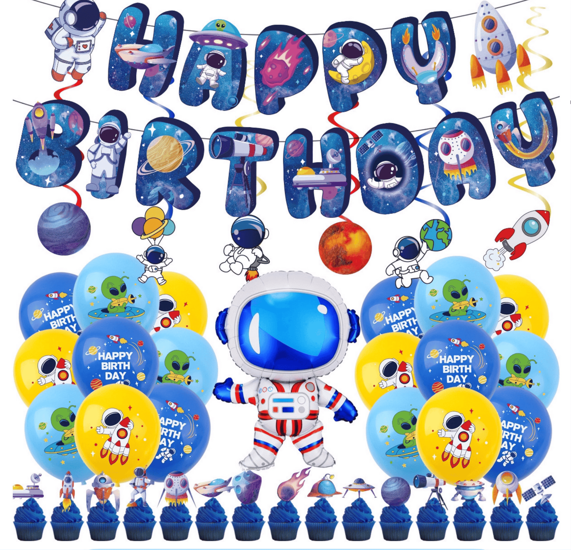 Astronaut Birthday Party Decorations – Complete Decoration Set.