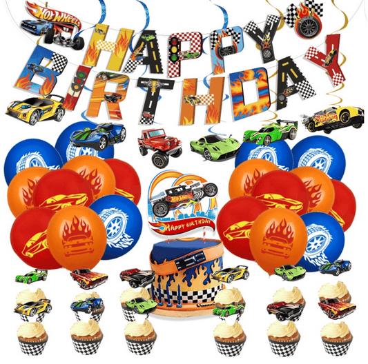Hot wheels Birthday Party Decorations – Complete Decoration Set.