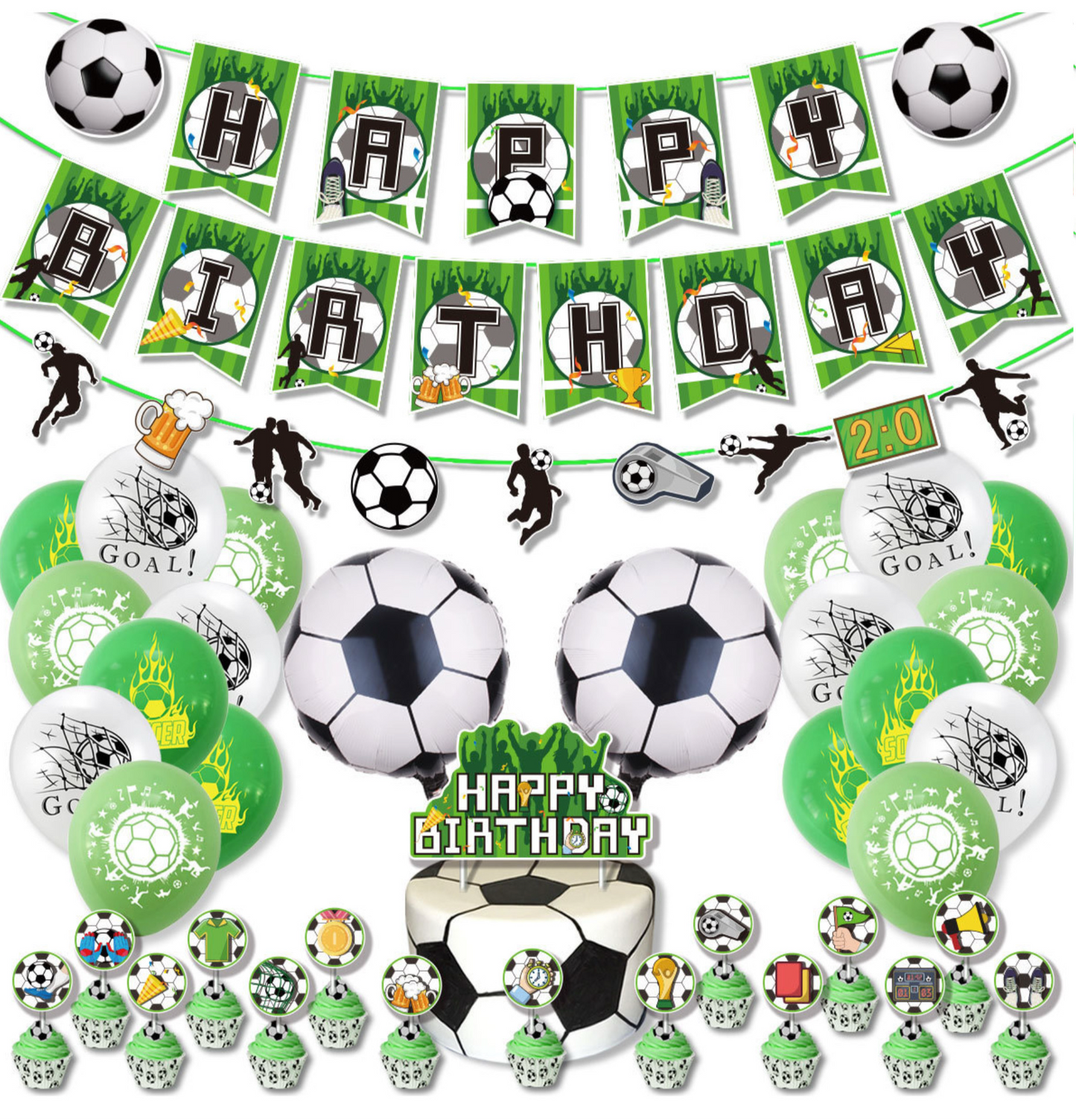 Football Birthday Party Set – Complete Table Decor Kit.