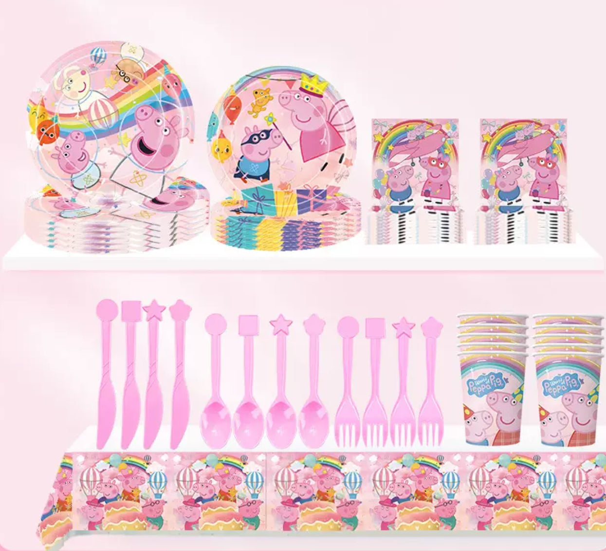 Peppa Pig Party Supplies | Complete Decoration Set for 10 or 20 Guests.