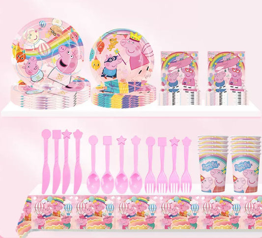 Είδη πάρτυ Peppa Pig, πλήρες σετ διακόσμησης για παιδικά γενέθλια.