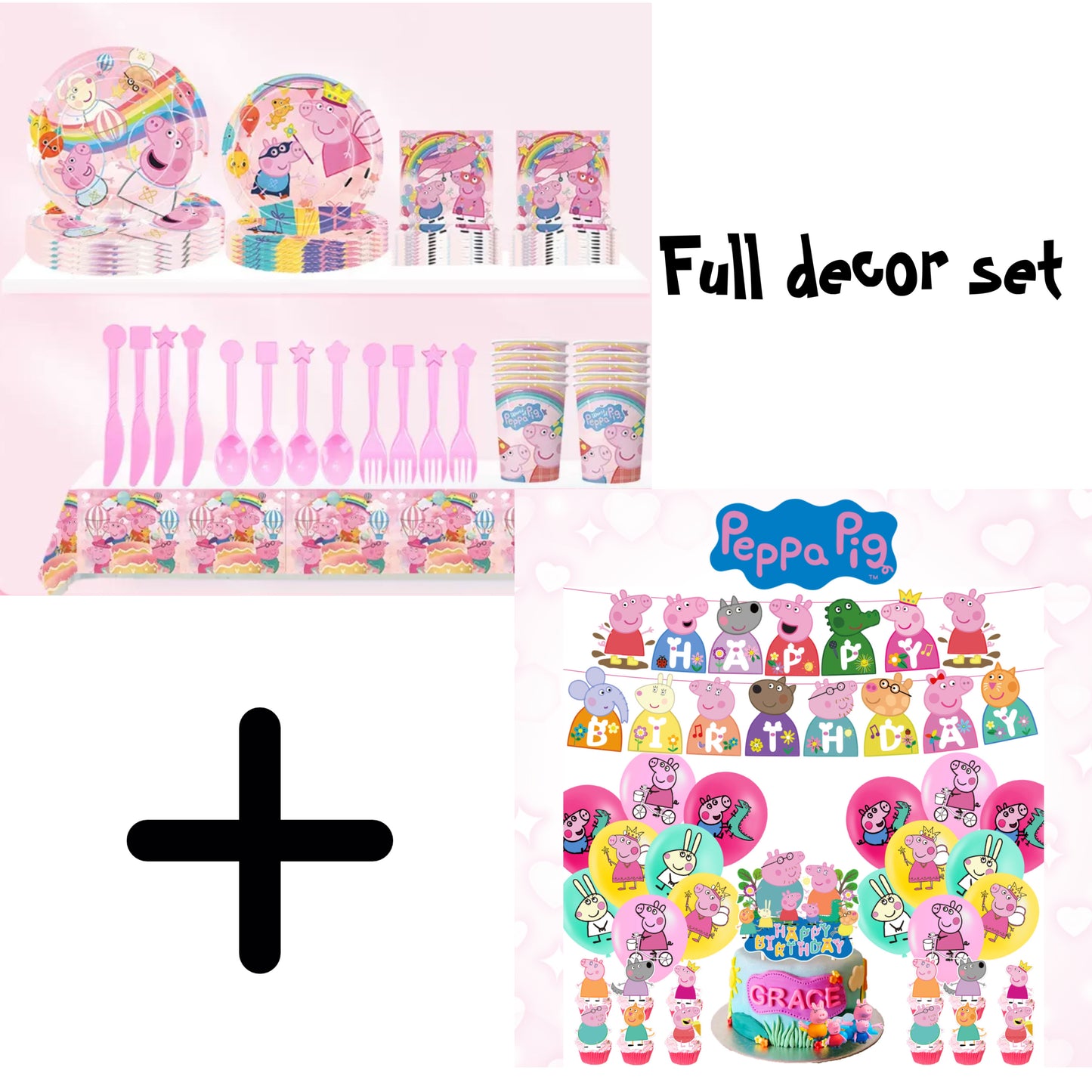 Peppa Pig Party Supplies | Complete Decoration Set for 10 or 20 Guests.