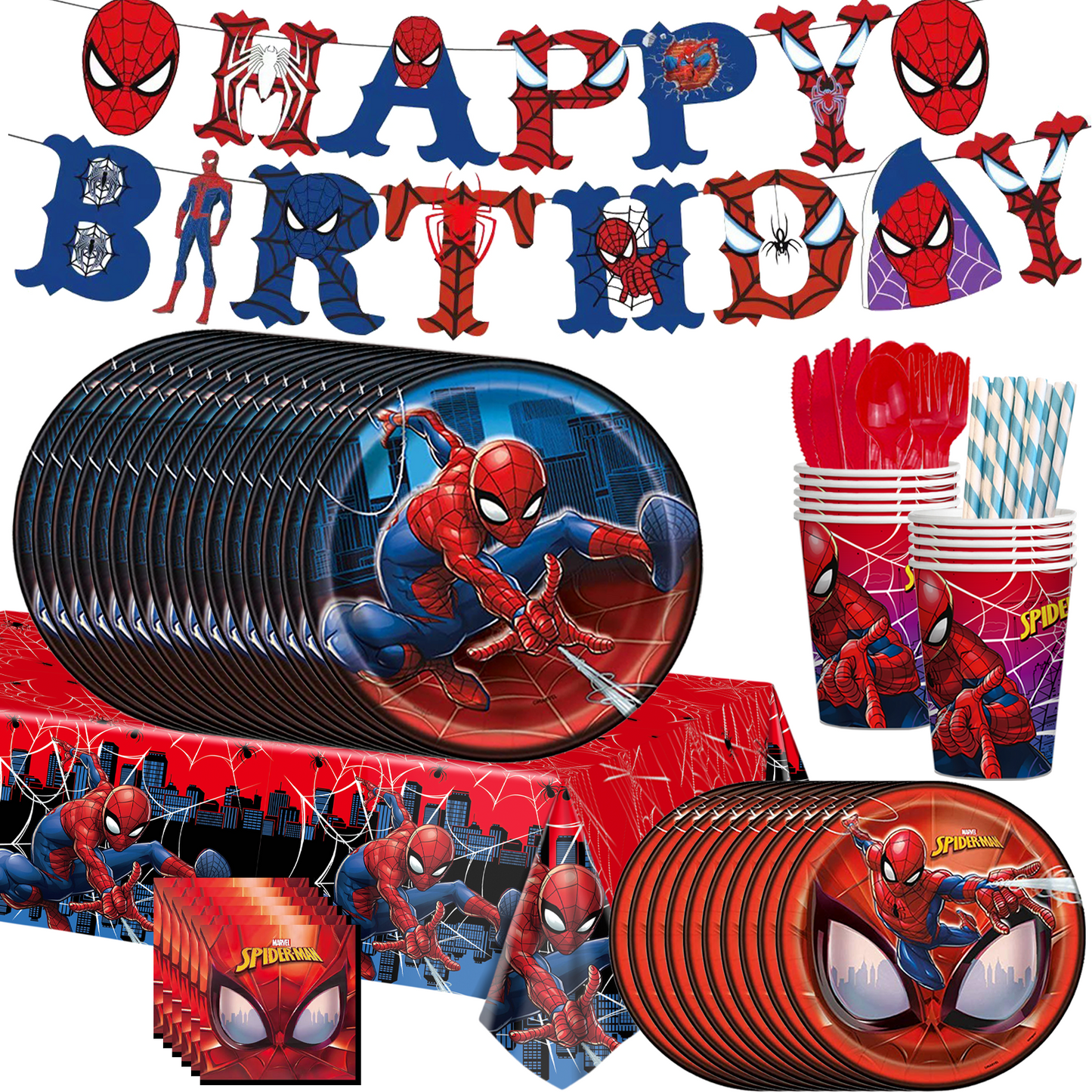 Spiderman party decorations set-table decor.