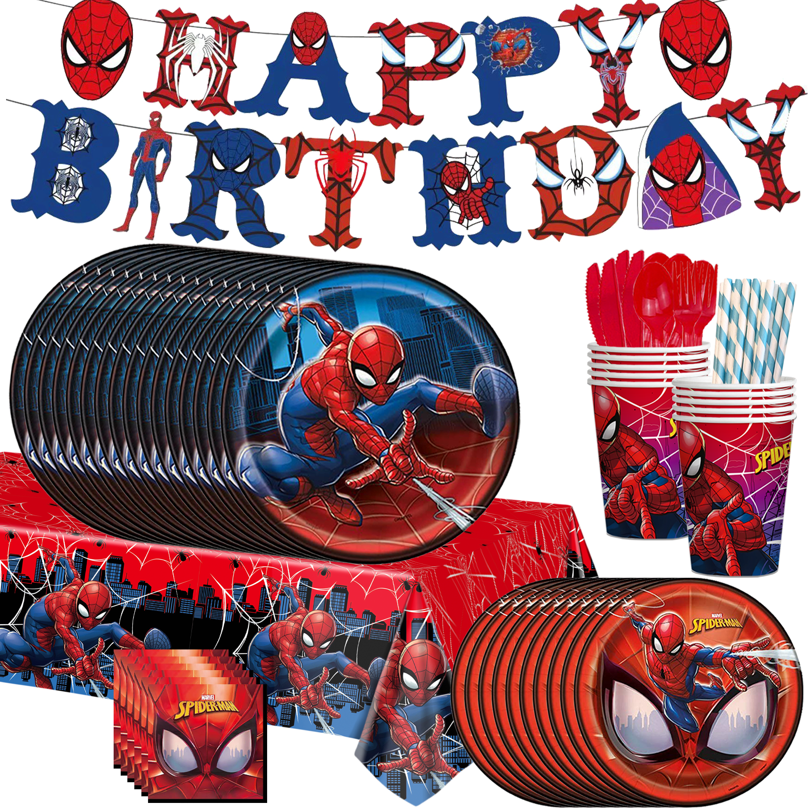 Spiderman party decorations set-table decor.