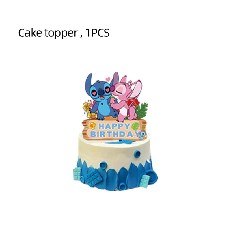 Stitch Blue & Pink Party decorations Set – Complete Table Decor Kit.