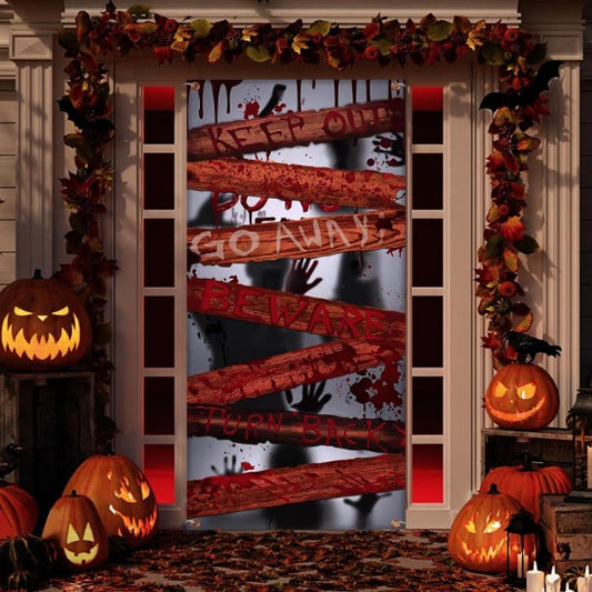 Halloween door backdrop.